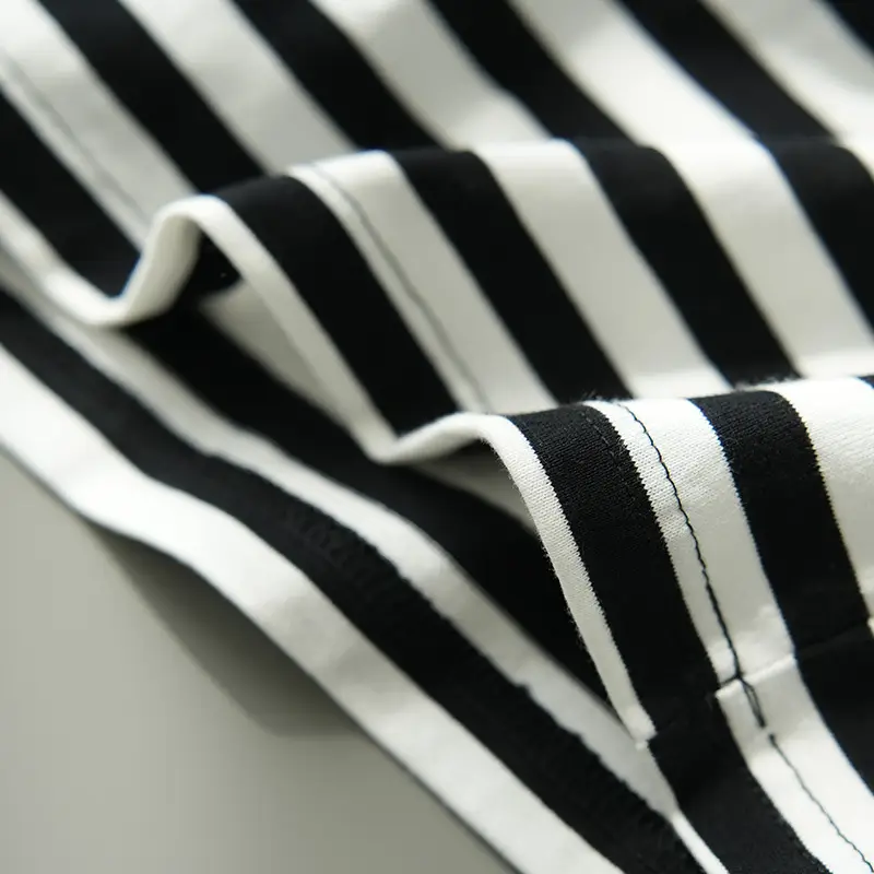 Children Striped Cotton T-Shirt Mint Green Medium — feature 55