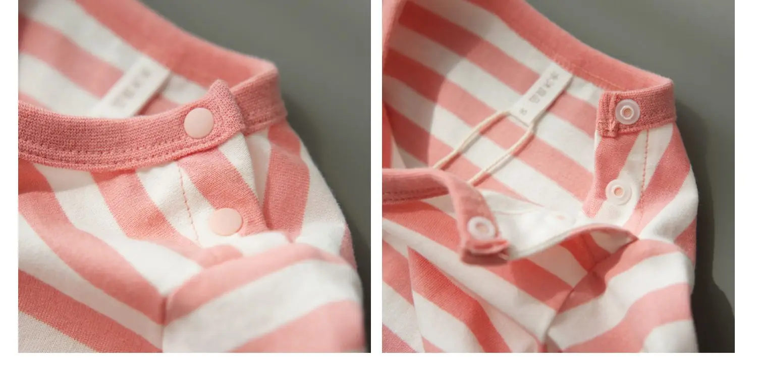 Children Striped Cotton T-Shirt Mint Green Medium — feature 8