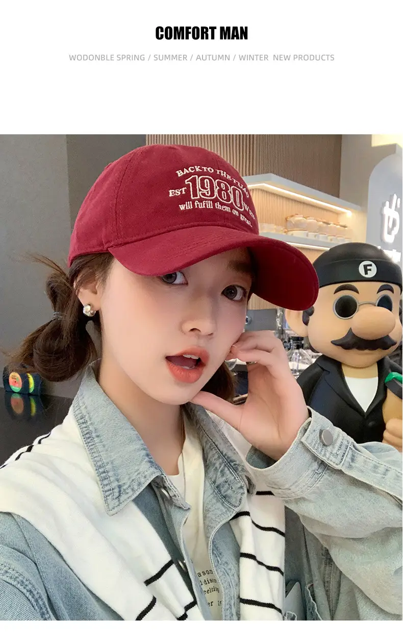 Korean Style 1980s Cap Sunshade Baseball Cap — feature 8