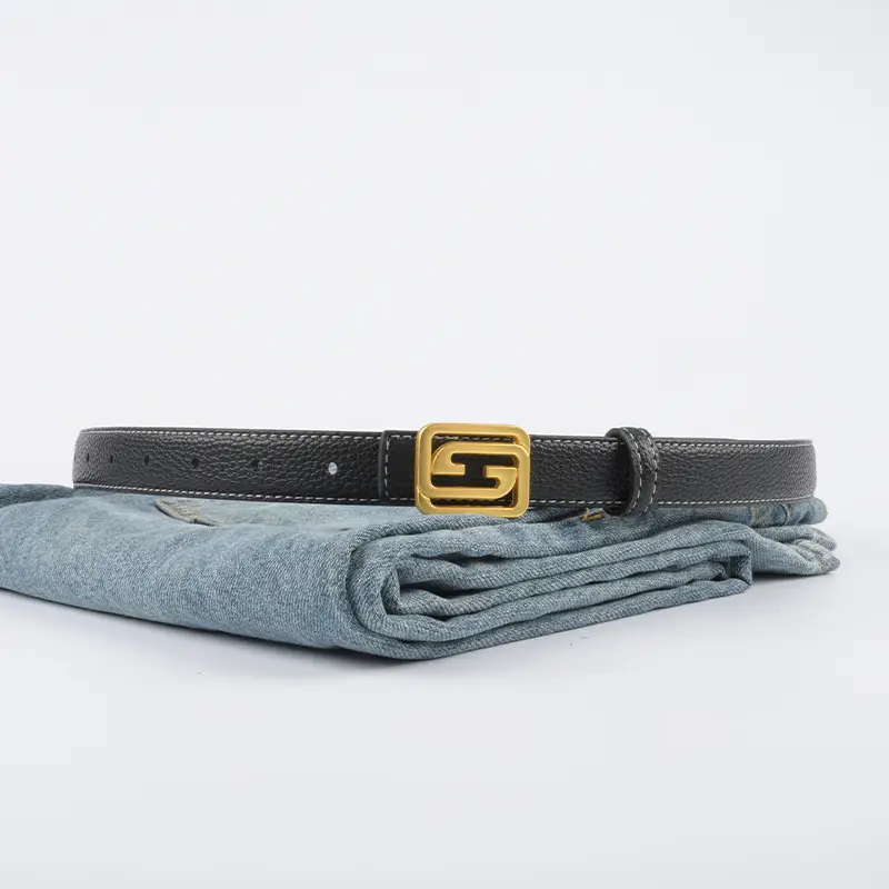 Women's Two-Sided Cowhide Belt with Logo Buckle - Image 14