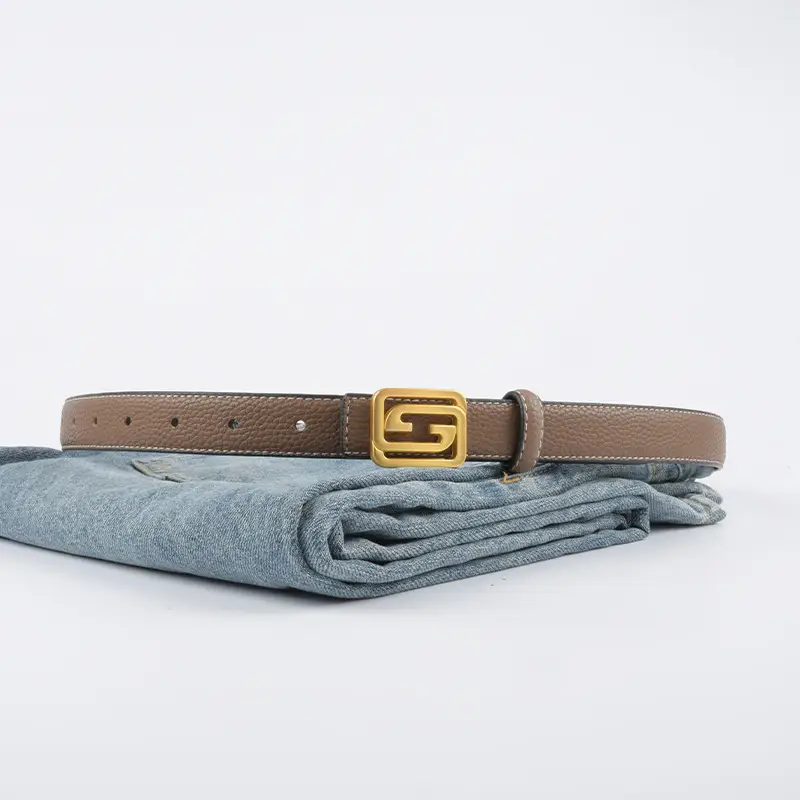 Women's Two-Sided Cowhide Belt with Logo Buckle - Image 15