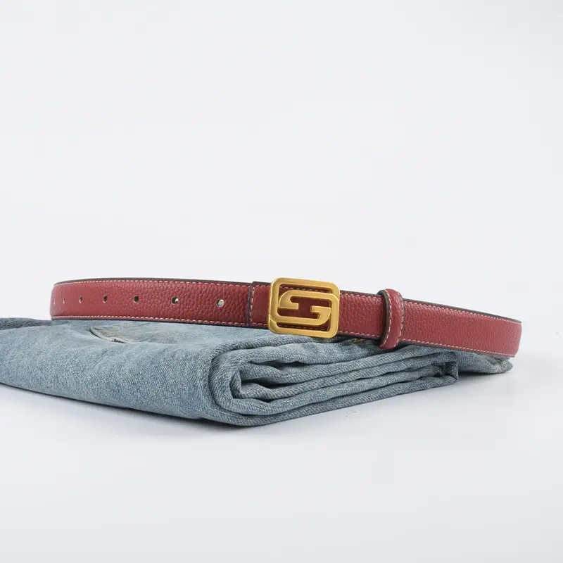 Women's Two-Sided Cowhide Belt with Logo Buckle - Image 16