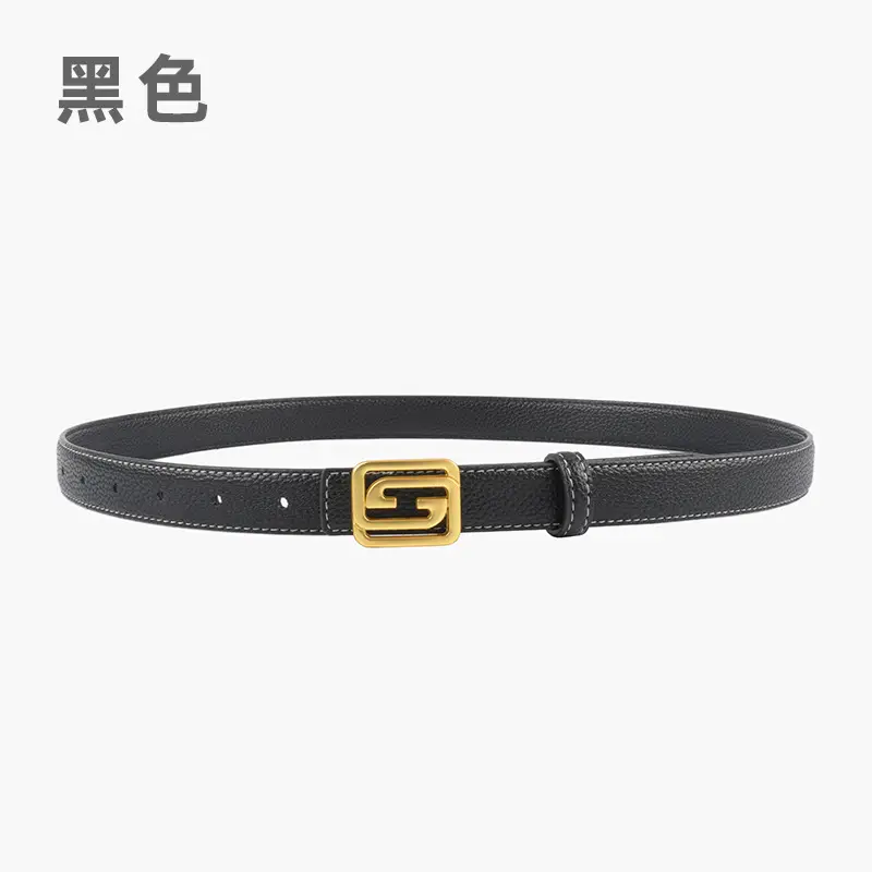 Women's Two-Sided Cowhide Belt with Logo Buckle - Image 1