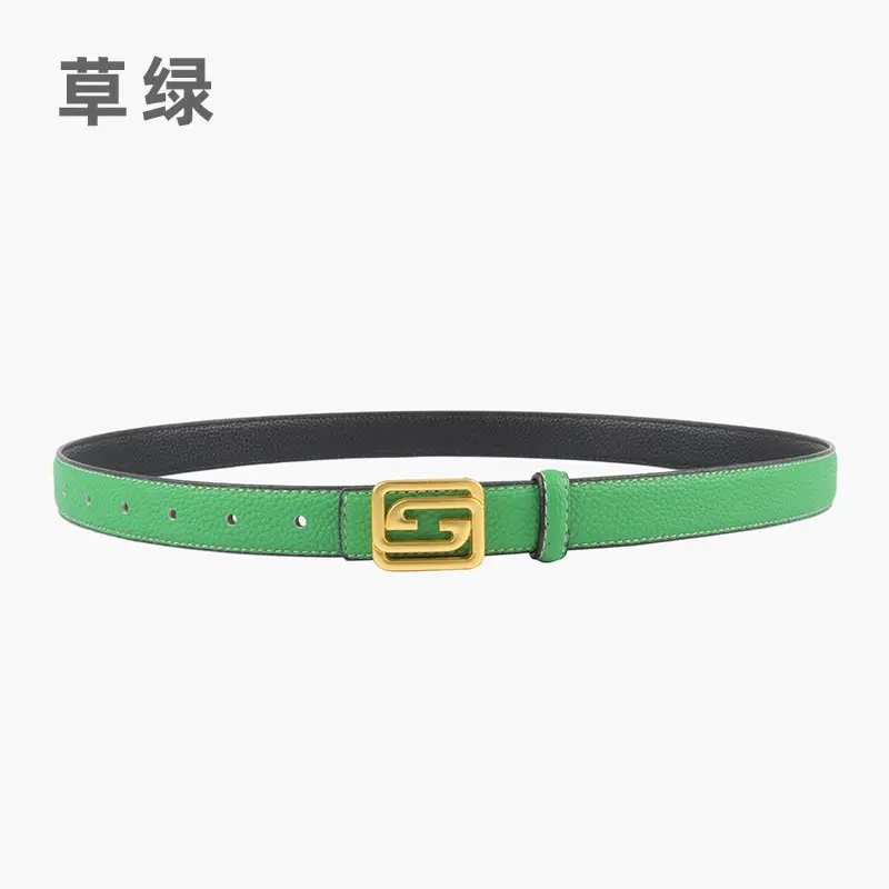 Women's Two-Sided Cowhide Belt with Logo Buckle - Image 10