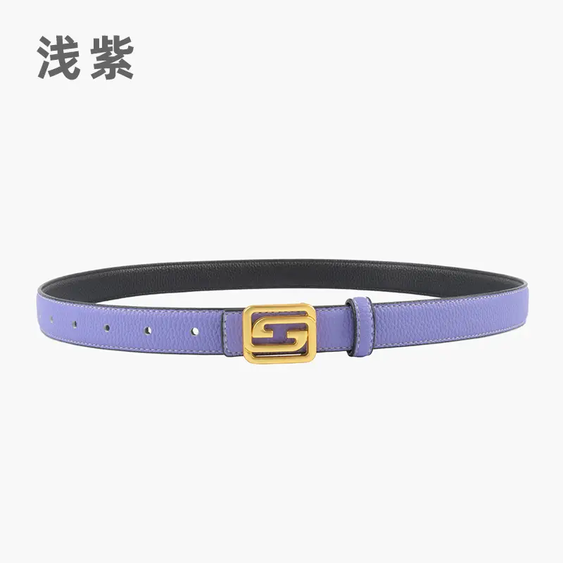 Women's Two-Sided Cowhide Belt with Logo Buckle - Image 11