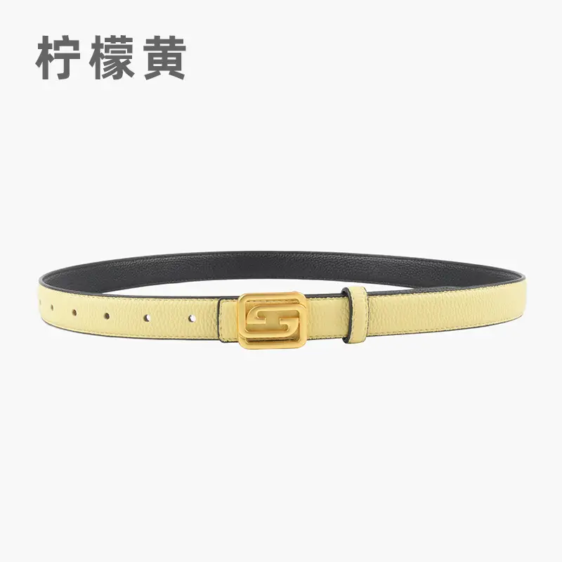 Women's Two-Sided Cowhide Belt with Logo Buckle - Image 12
