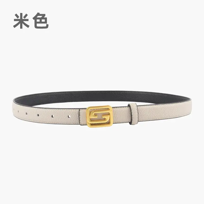 Women's Two-Sided Cowhide Belt with Logo Buckle - Image 2