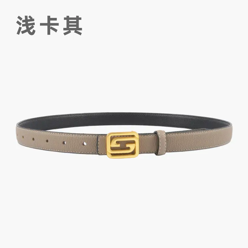 Women's Two-Sided Cowhide Belt with Logo Buckle - Image 3