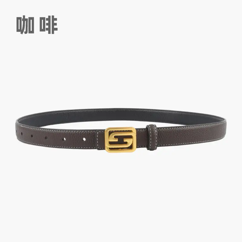 Women's Two-Sided Cowhide Belt with Logo Buckle - Image 7