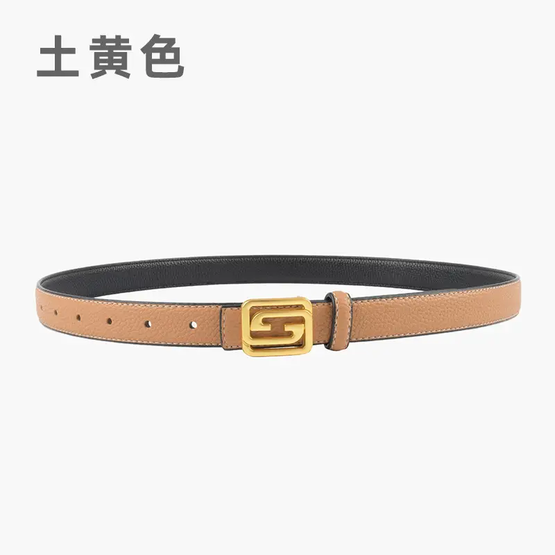 Women's Two-Sided Cowhide Belt with Logo Buckle - Image 8