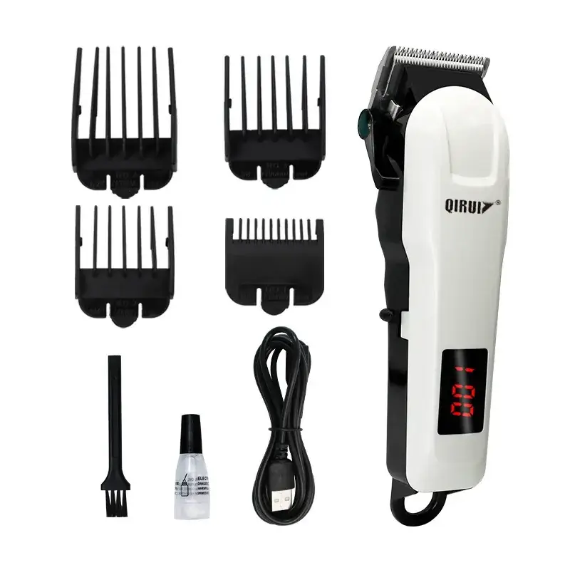 Lithium Battery Hair Clipper with 5 Blades Set