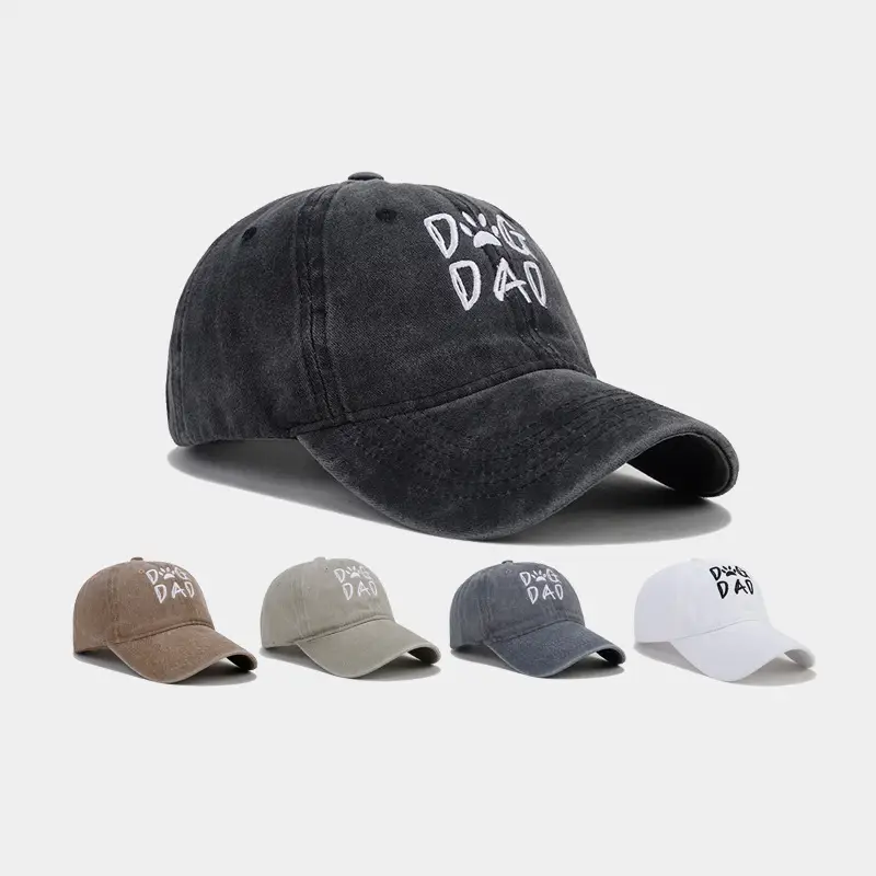 2025 Cross-Border New Dog Dad Embroidered Baseball Cap Men's Pure Cotton Washed - Image 7