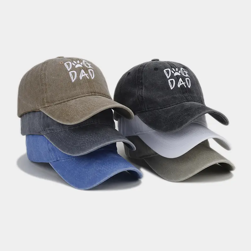 2025 Cross-Border New Dog Dad Embroidered Baseball Cap Men's Pure Cotton Washed - Image 8