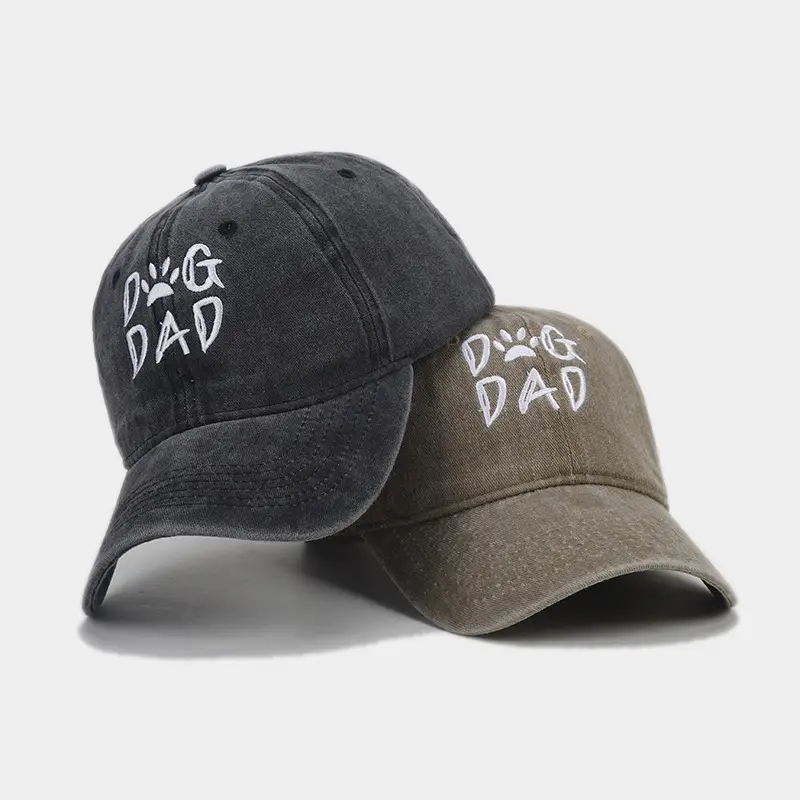 2025 Cross-Border New Dog Dad Embroidered Baseball Cap Men's Pure Cotton Washed - Image 9