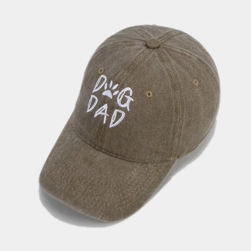 2025 Cross-Border New Dog Dad Embroidered Baseball Cap Men's Pure Cotton Washed - Image 10