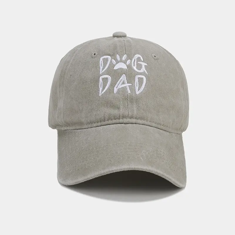 2025 Cross-Border New Dog Dad Embroidered Baseball Cap Men's Pure Cotton Washed — feature 11