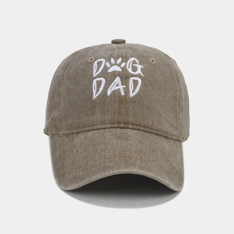 2025 Cross-Border New Dog Dad Embroidered Baseball Cap Men's Pure Cotton Washed — feature 17