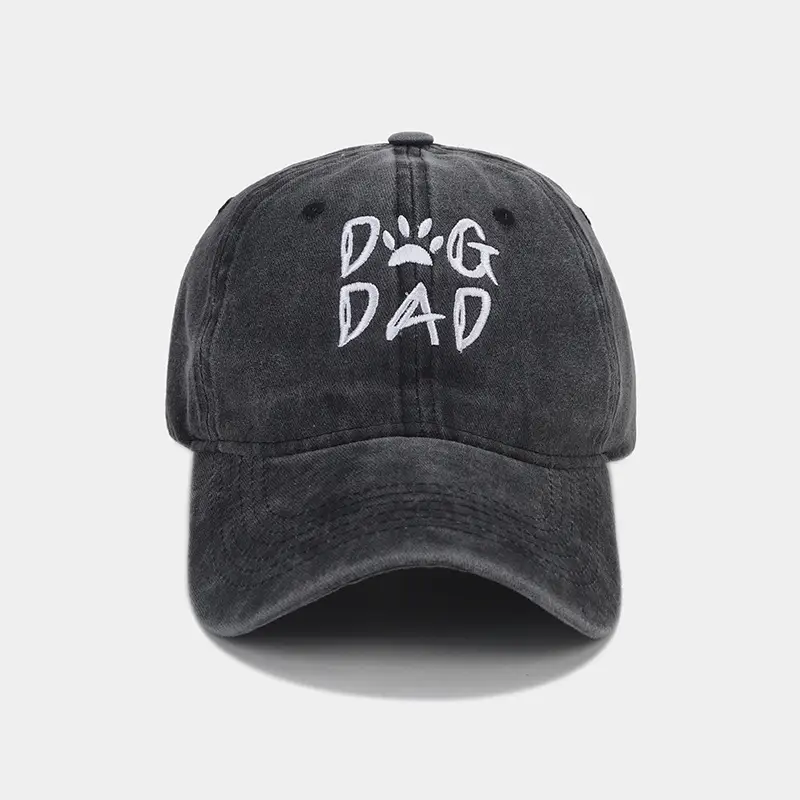 2025 Cross-Border New Dog Dad Embroidered Baseball Cap Men's Pure Cotton Washed — feature 7