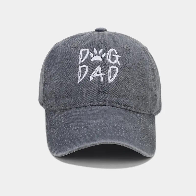 2025 Cross-Border New Dog Dad Embroidered Baseball Cap Men's Pure Cotton Washed — feature 9