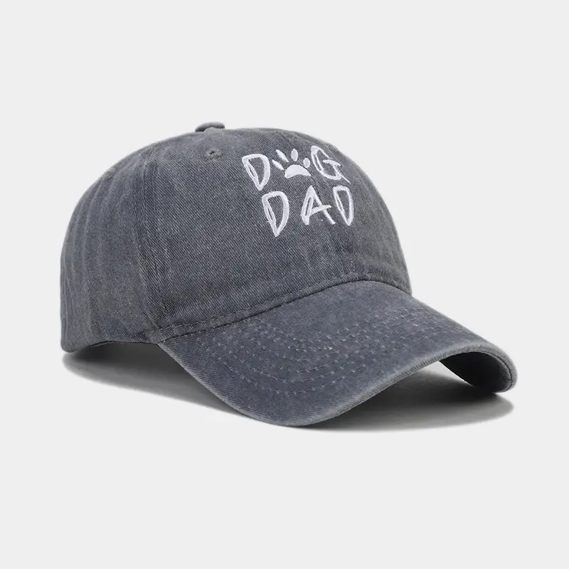 2025 Cross-Border New Dog Dad Embroidered Baseball Cap Men's Pure Cotton Washed - Image 3
