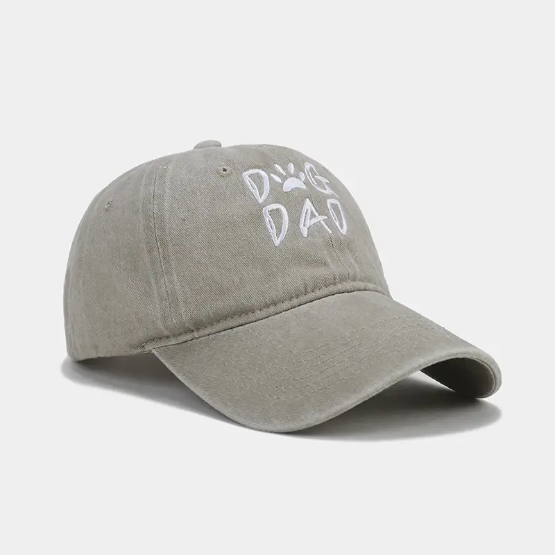 2025 Cross-Border New Dog Dad Embroidered Baseball Cap Men's Pure Cotton Washed - Image 5