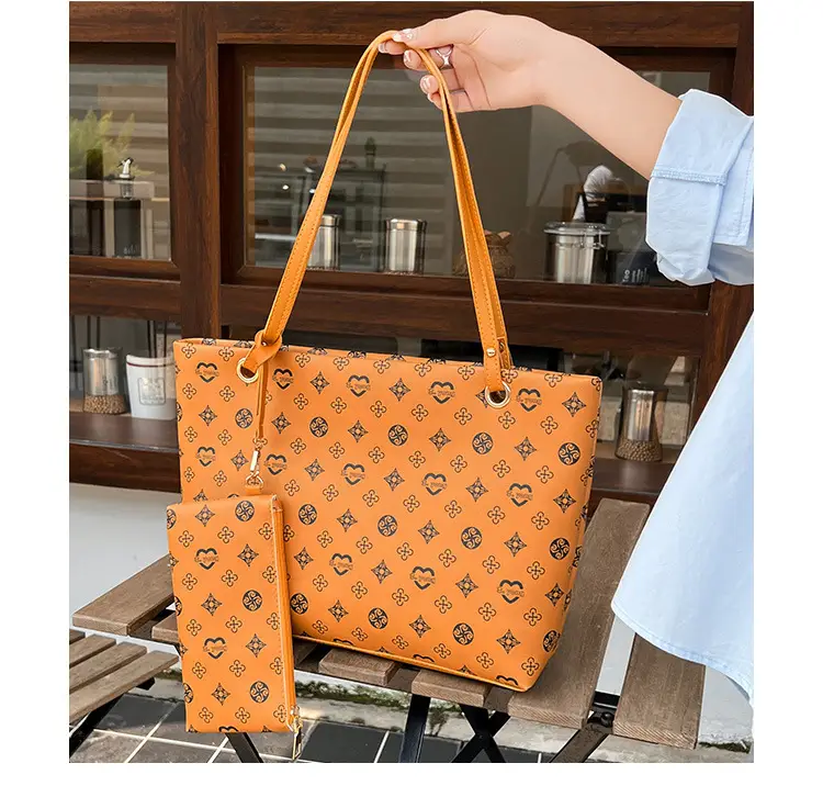 Pink Printed Two-Piece Women's Tote & Zipper Set — feature 19