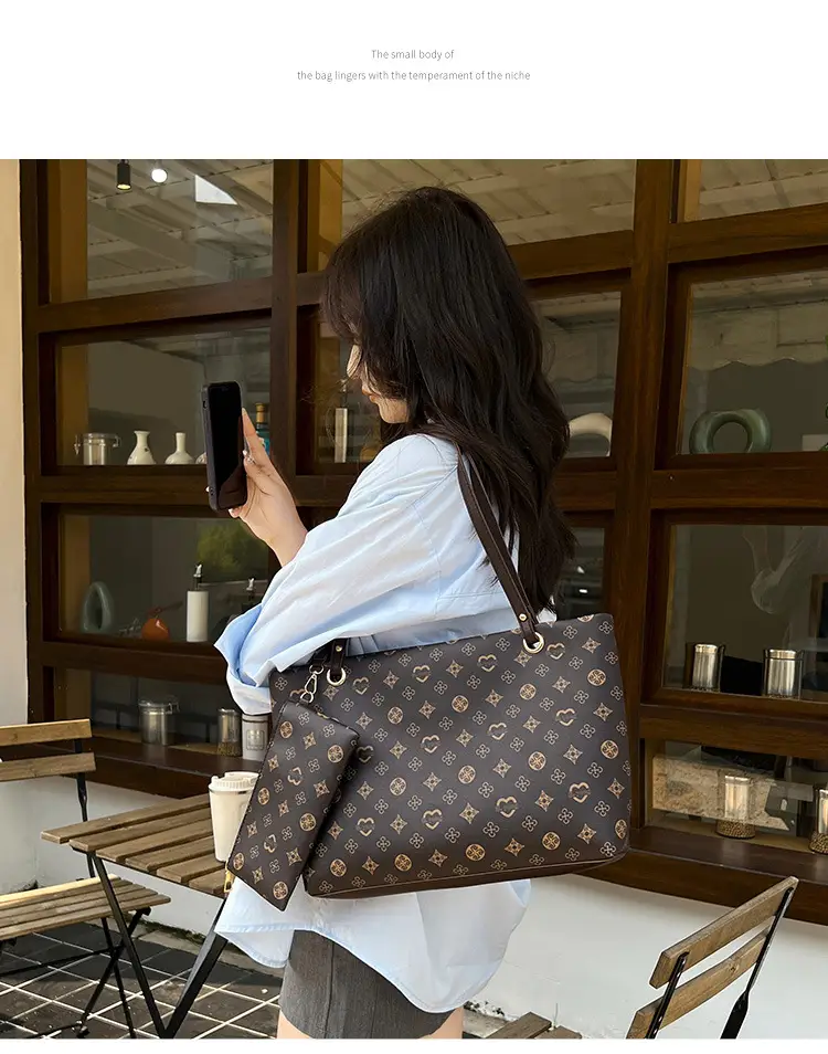 Pink Printed Two-Piece Women's Tote & Zipper Set — feature 20