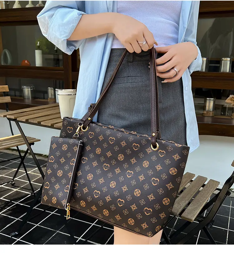 Pink Printed Two-Piece Women's Tote & Zipper Set — feature 21