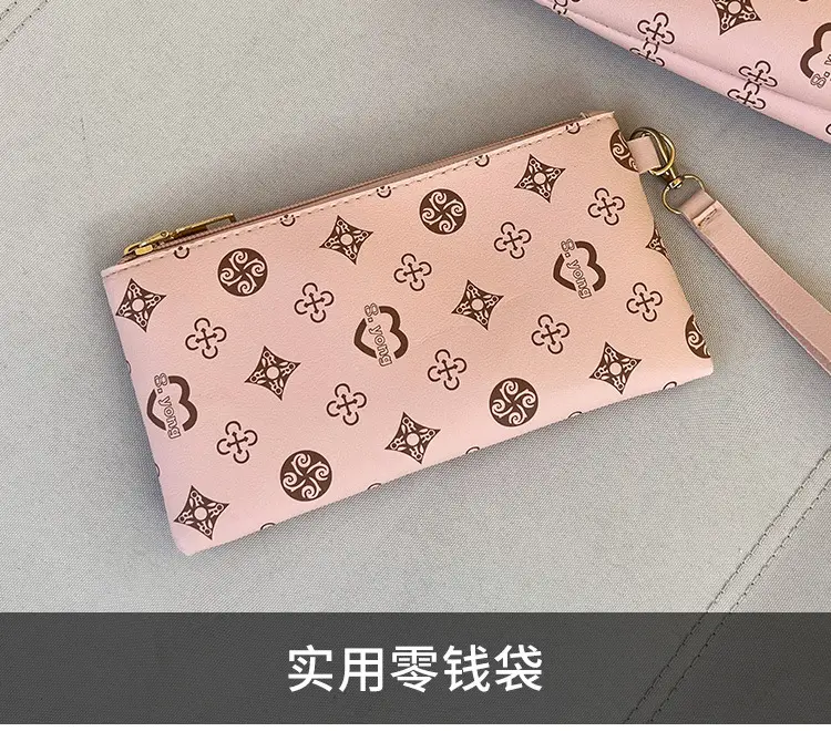 Pink Printed Two-Piece Women's Tote & Zipper Set — feature 8