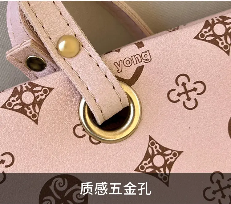 Pink Printed Two-Piece Women's Tote & Zipper Set — feature 9