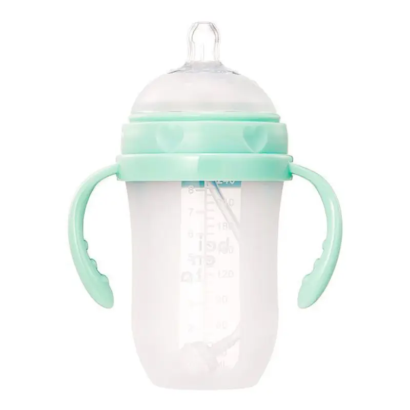 Newborn Baby Bottle for Babies 0-6 Months Old, Anti-Colic, Imitation Breast Milk, Wide-Caliber Baby Bottle, Silicone Liquid