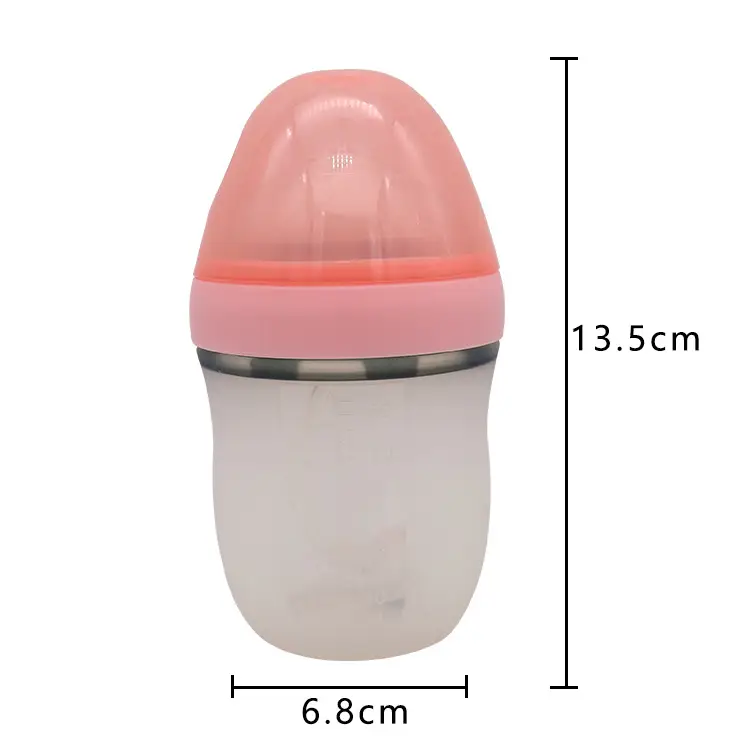 Newborn Baby Bottle for Babies 0-6 Months Old, Anti-Colic, Imitation Breast Milk, Wide-Caliber Baby Bottle, Silicone Liquid