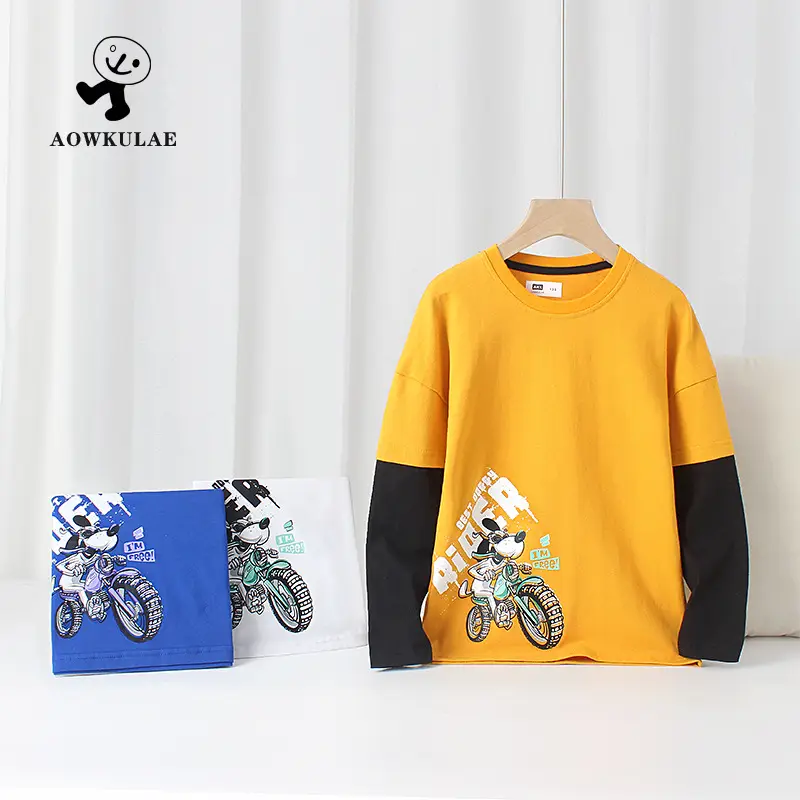 Kids Motorbike T-Shirts Set of 2 with Cartoon Design