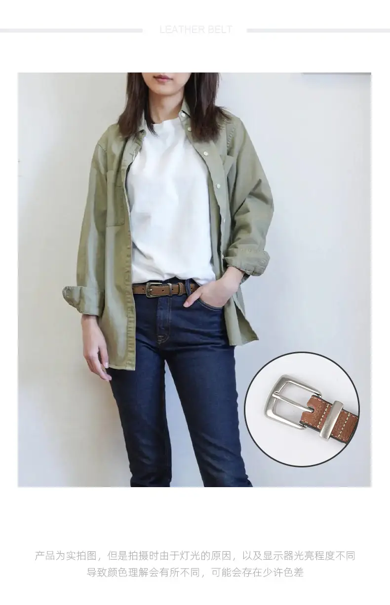 Women's Vintage Cowhide Belt 2.3cm Genuine Leather β feature 2
