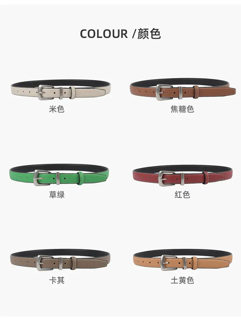 Women's Vintage Cowhide Belt 2.3cm Genuine Leather β feature 9