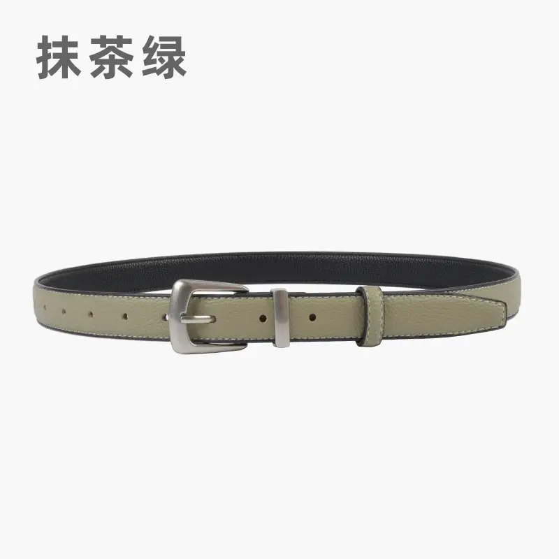 Women's Vintage Cowhide Belt 2.3cm Genuine Leather - Image 9