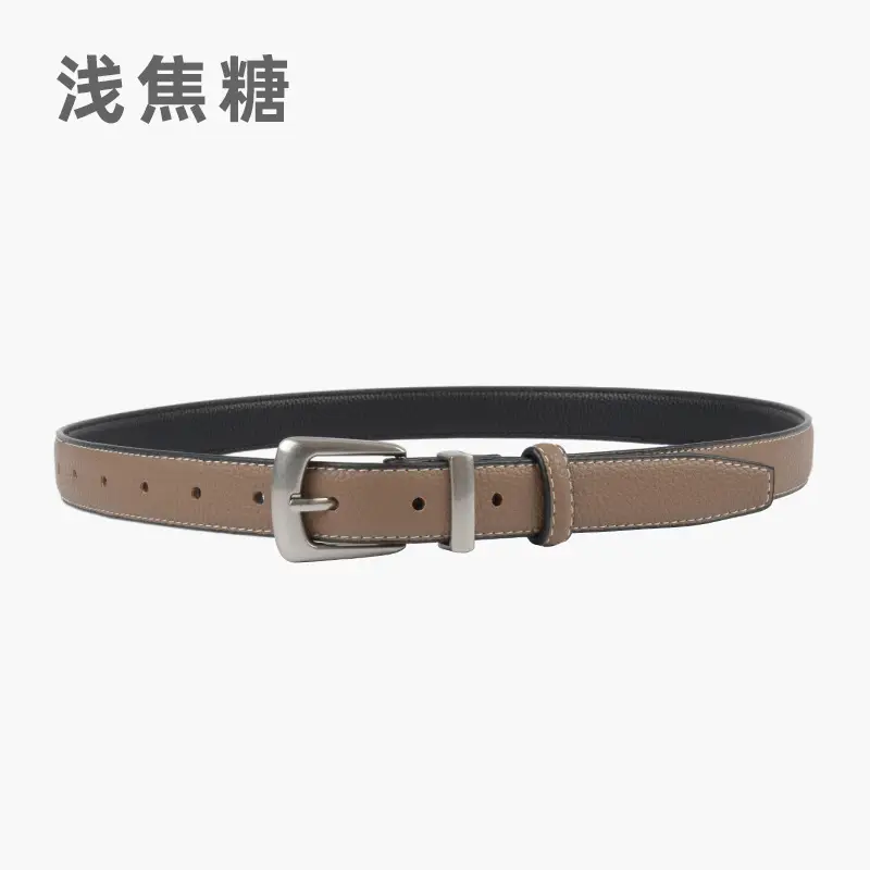 Women's Vintage Cowhide Belt 2.3cm Genuine Leather - Image 13