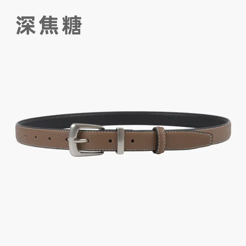 Women's Vintage Cowhide Belt 2.3cm Genuine Leather - Image 14