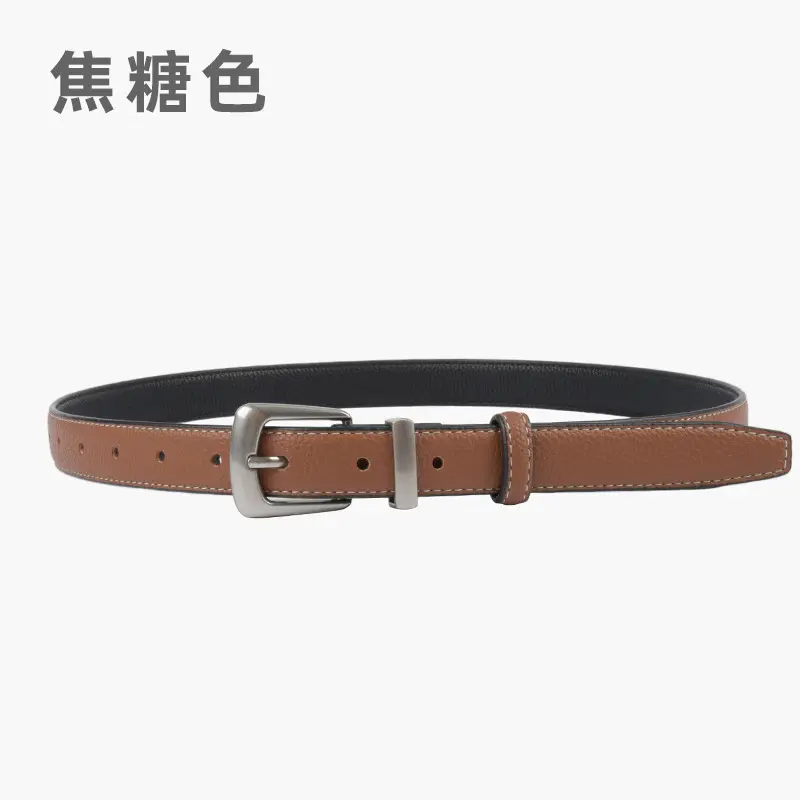Women's Vintage Cowhide Belt 2.3cm Genuine Leather - Image 15