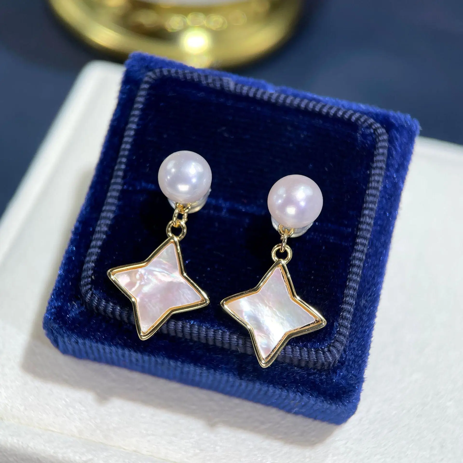 925 Sterling Pearl Star Earrings Women's 2023 New — feature 5