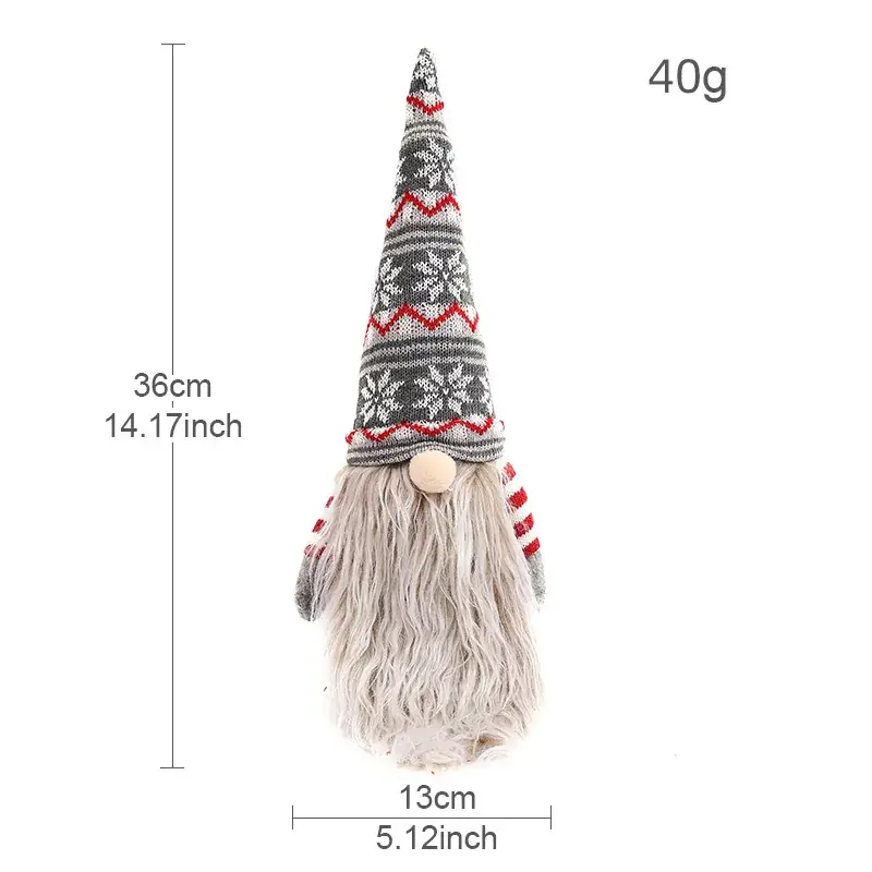 Christmas Gnome Figurine Set Silver White 20g