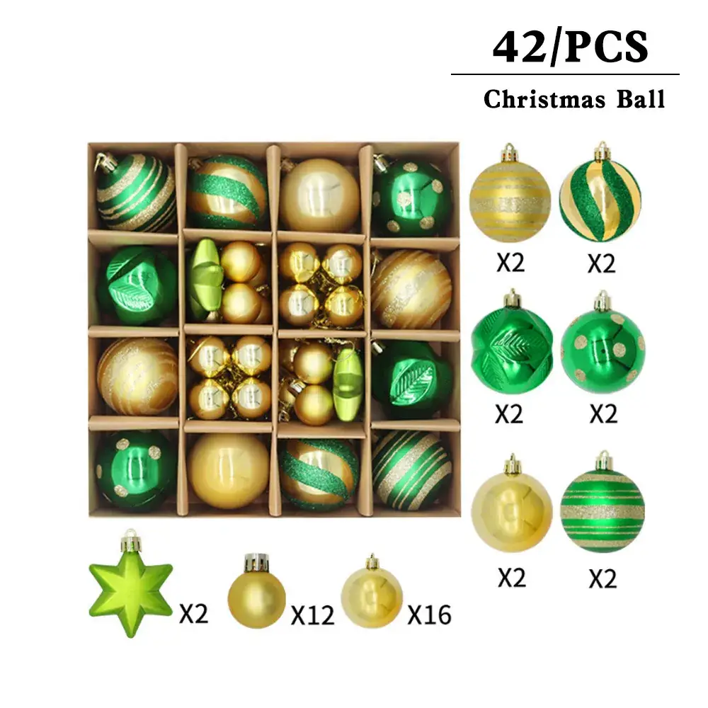 Christmas Ball Set 44PCS Multi Color Decorative Balls