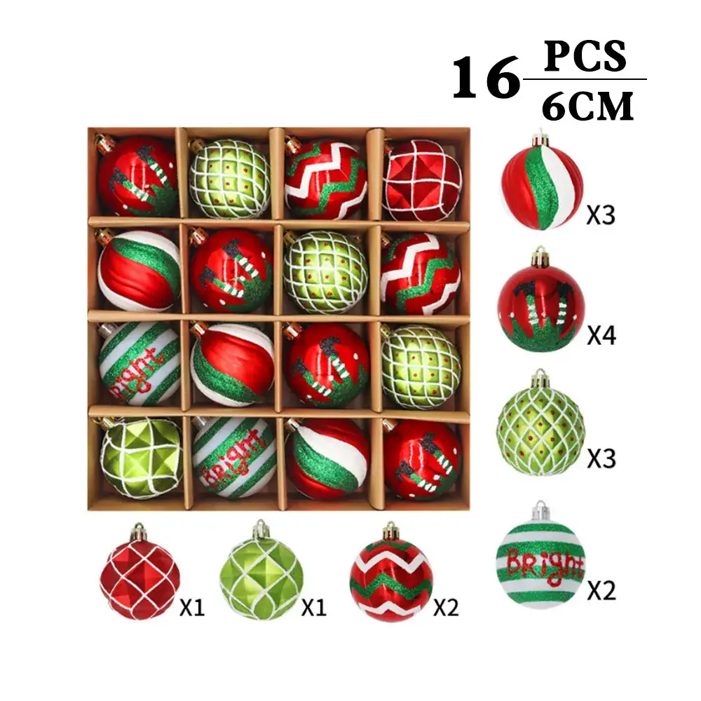 Christmas Ball Set 44PCS Multi Color Decorative Balls