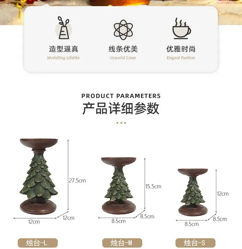 Green Cedar Christmas Tree Candlestick Decor — feature 5