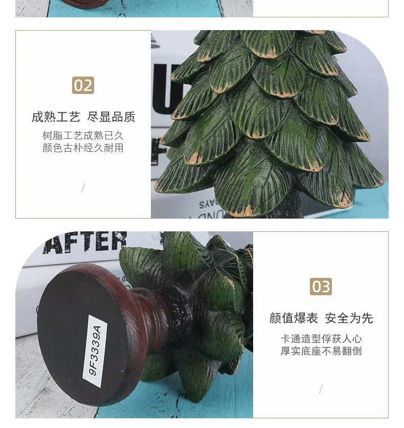 Green Cedar Christmas Tree Candlestick Decor — feature 9