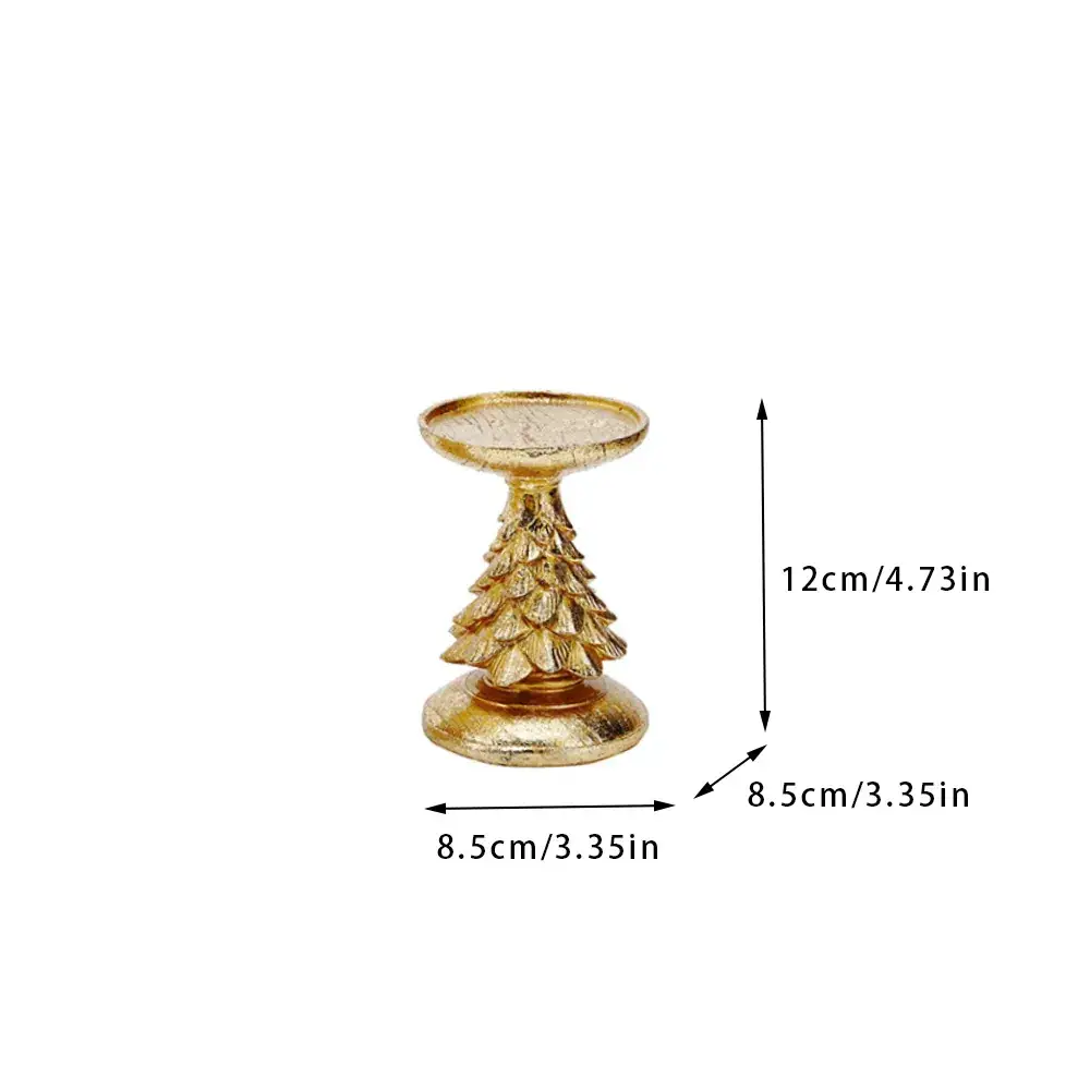 Green Cedar Christmas Tree Candlestick Decor - Image 3
