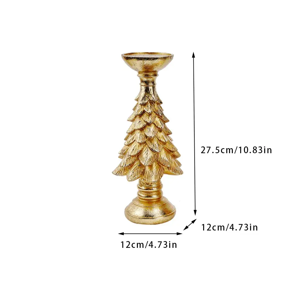 Green Cedar Christmas Tree Candlestick Decor - Image 5