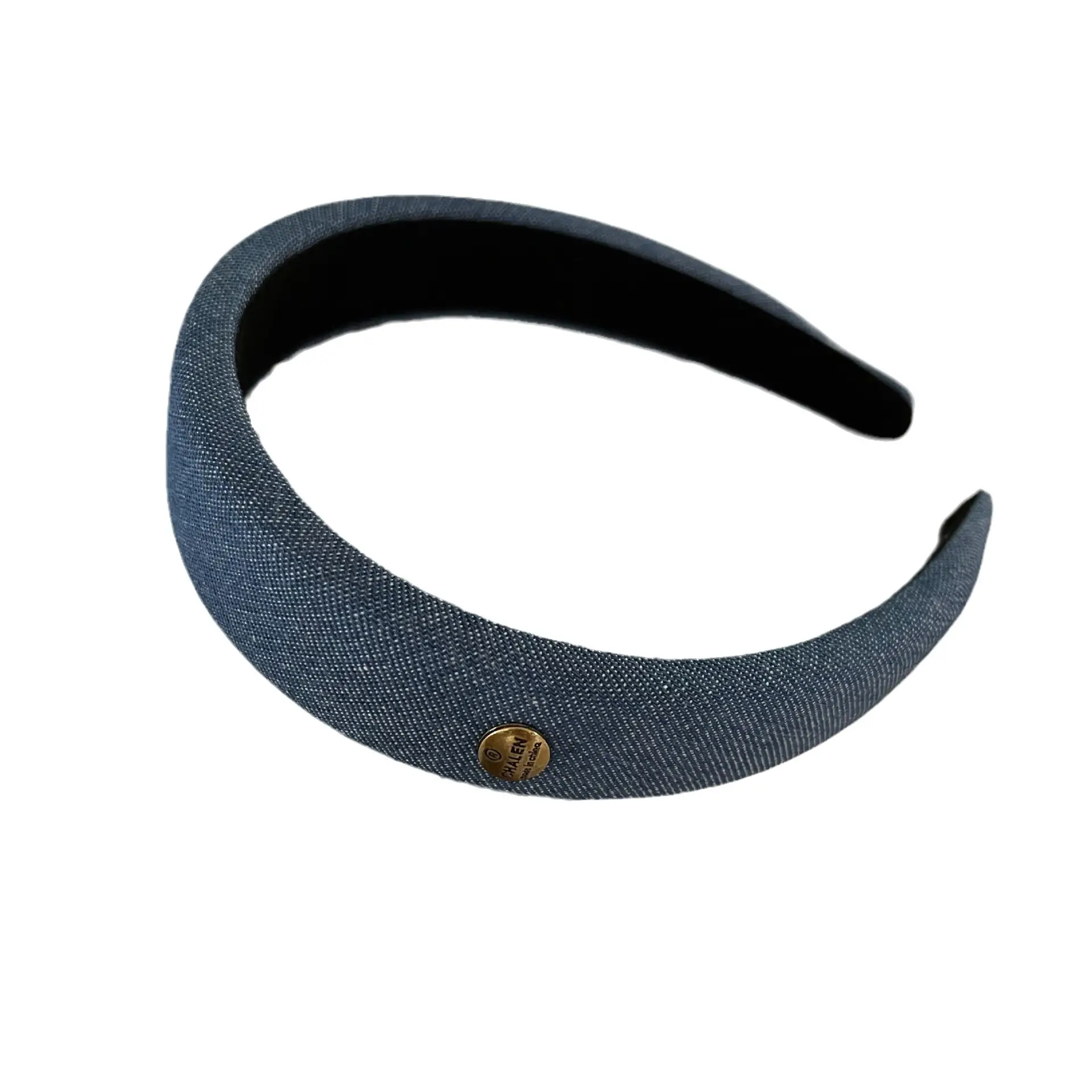 Korean Denim Gold Label Hairpin Combination Retro High Cranial Top Sponge Hairband Temperament Side Clip Hair Accessories