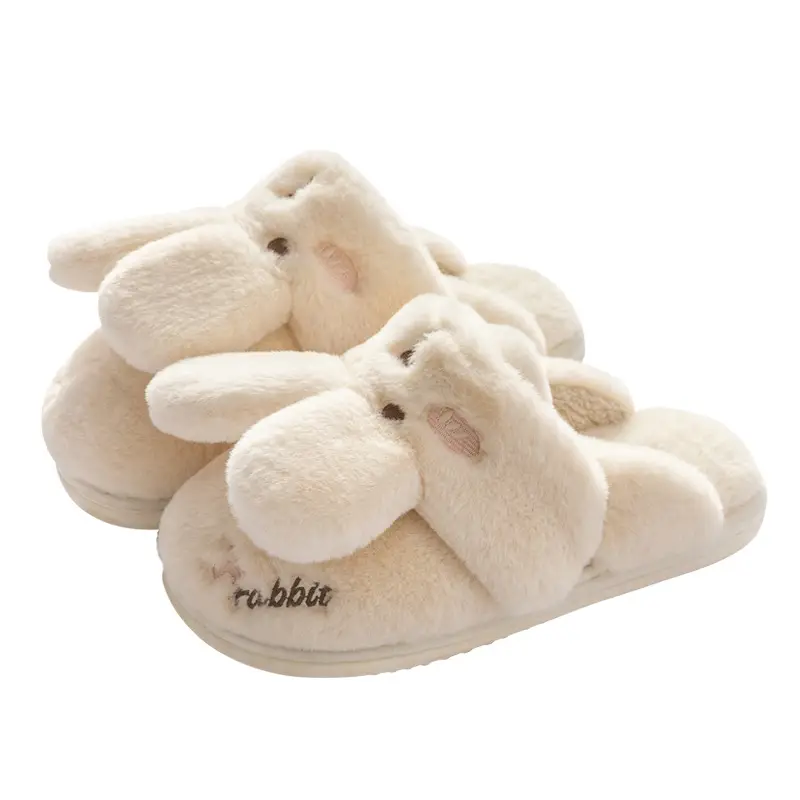 Cotton Slippers Women Autumn and Winter Cute Cartoon Couple Home Non-slip Moon Plush Bag with Slippers Men's Winter Wholesale