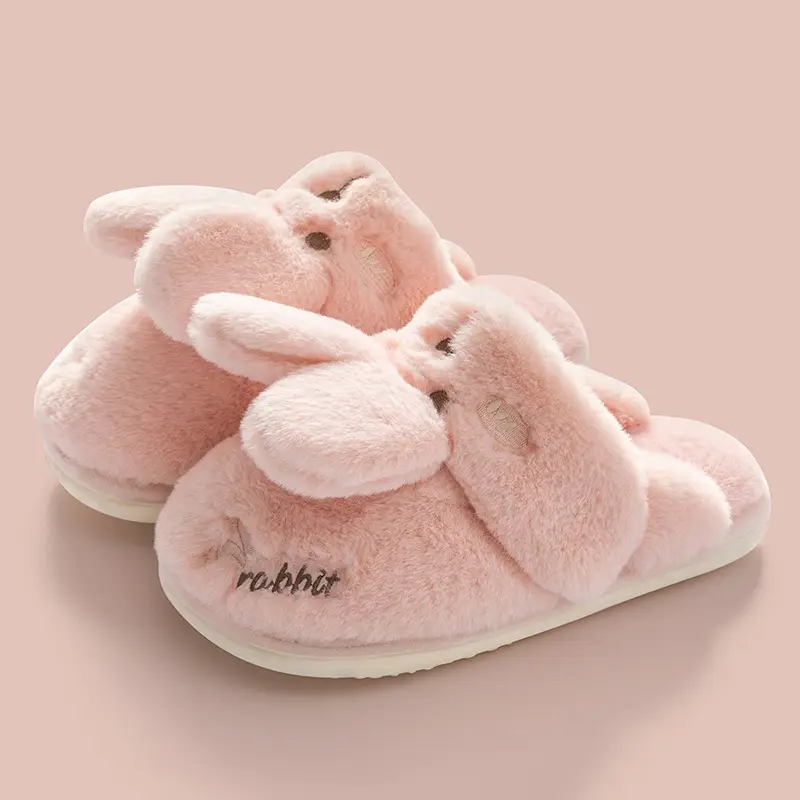 Cotton Slippers Women Autumn and Winter Cute Cartoon Couple Home Non-slip Moon Plush Bag with Slippers Men's Winter Wholesale